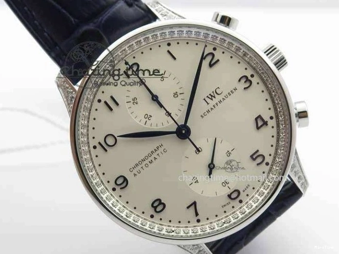 MIROTIME 0705 Portuguese IW3714 Diam ZF V2 1:1 Best Edition White Dial Blue Makers On Blue Leather Strap A79350 (Slim Movement) Stylish 7248
